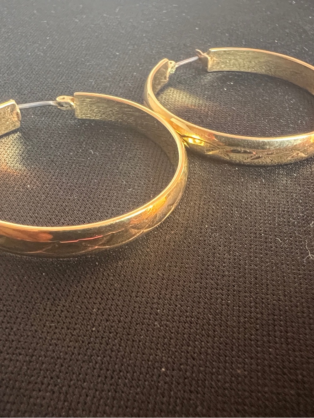 Textured Gold Toned Hoop Earrings for Women